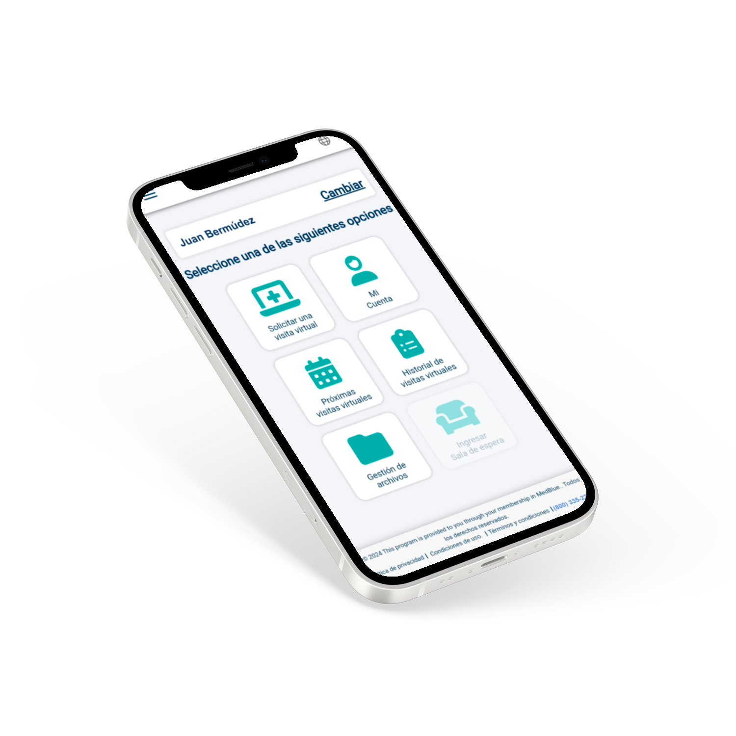 Medblue mobile interface